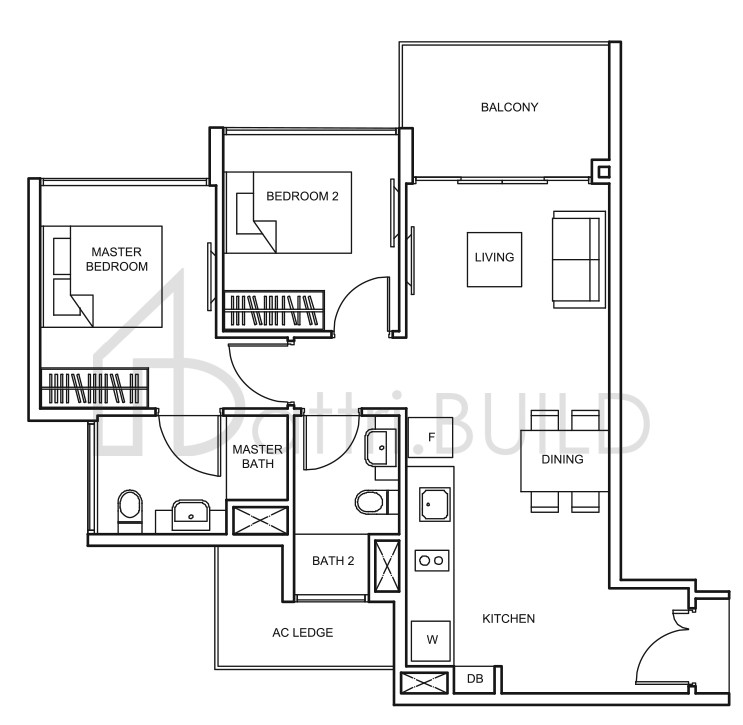 THE GLADES B1 floorplan (watermarked)