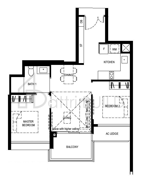 NORMANTON PARK 2BR-CbR-PH floorplan (watermarked)