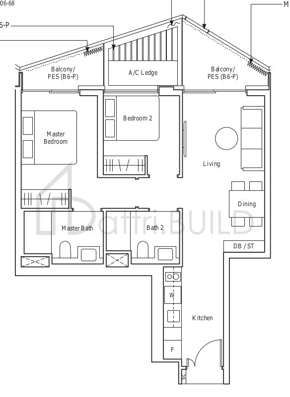 THE REEF AT KING'S DOCK B6-P floorplan (watermarked)