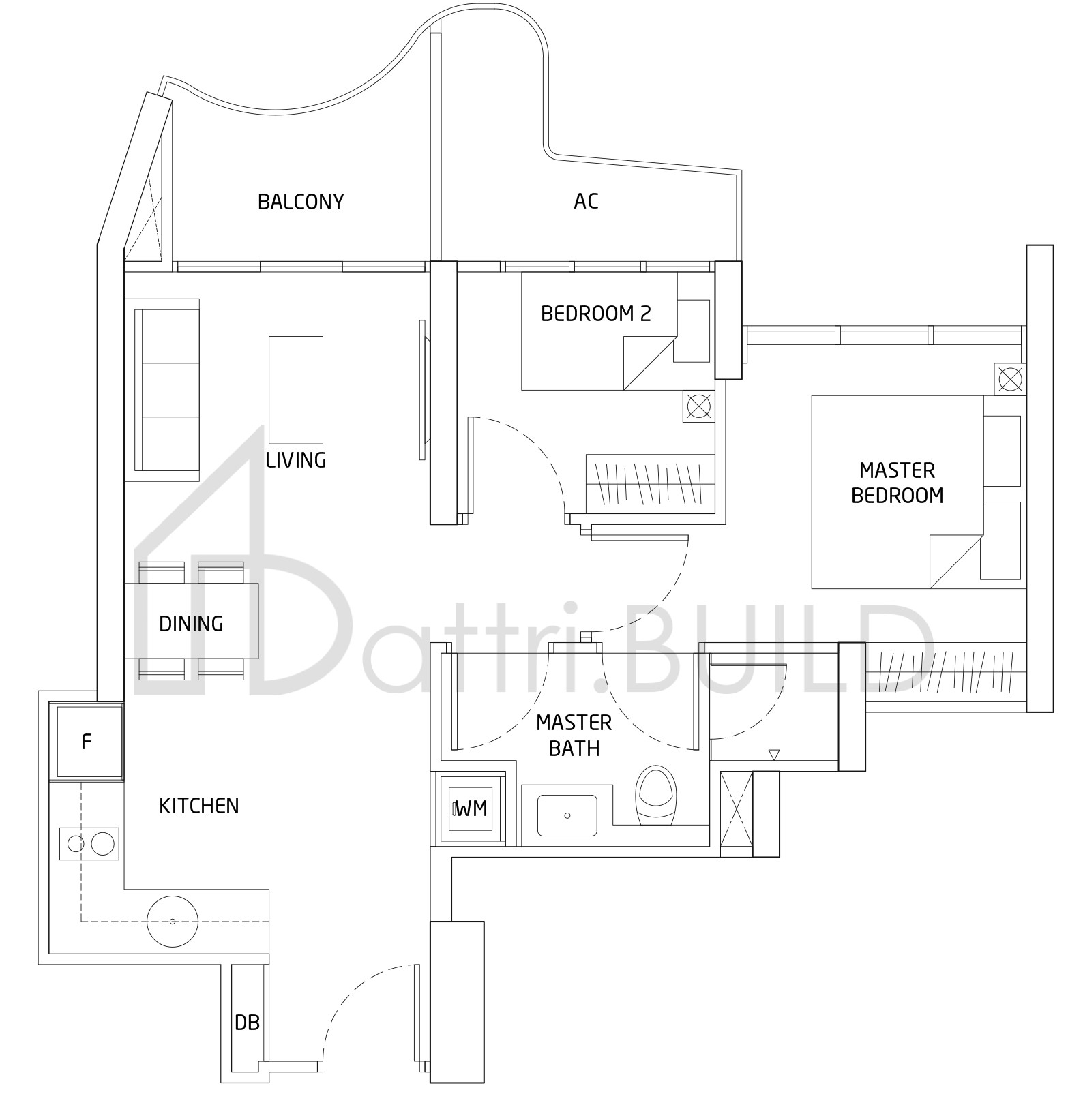 QUEENS PEAK B1 floorplan (watermarked)