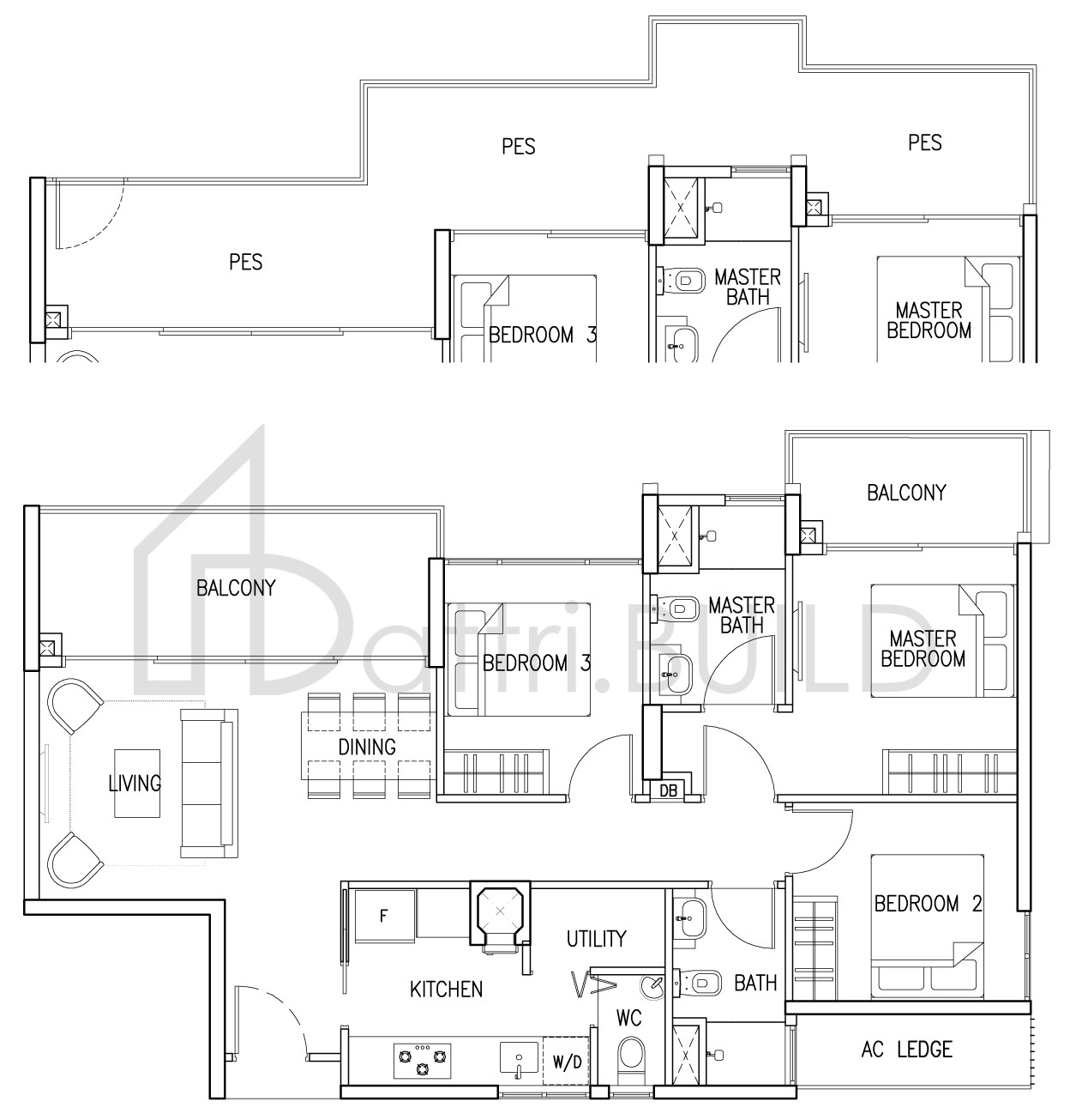 THE SKYWOODS 3 S3 P floorplan (watermarked)