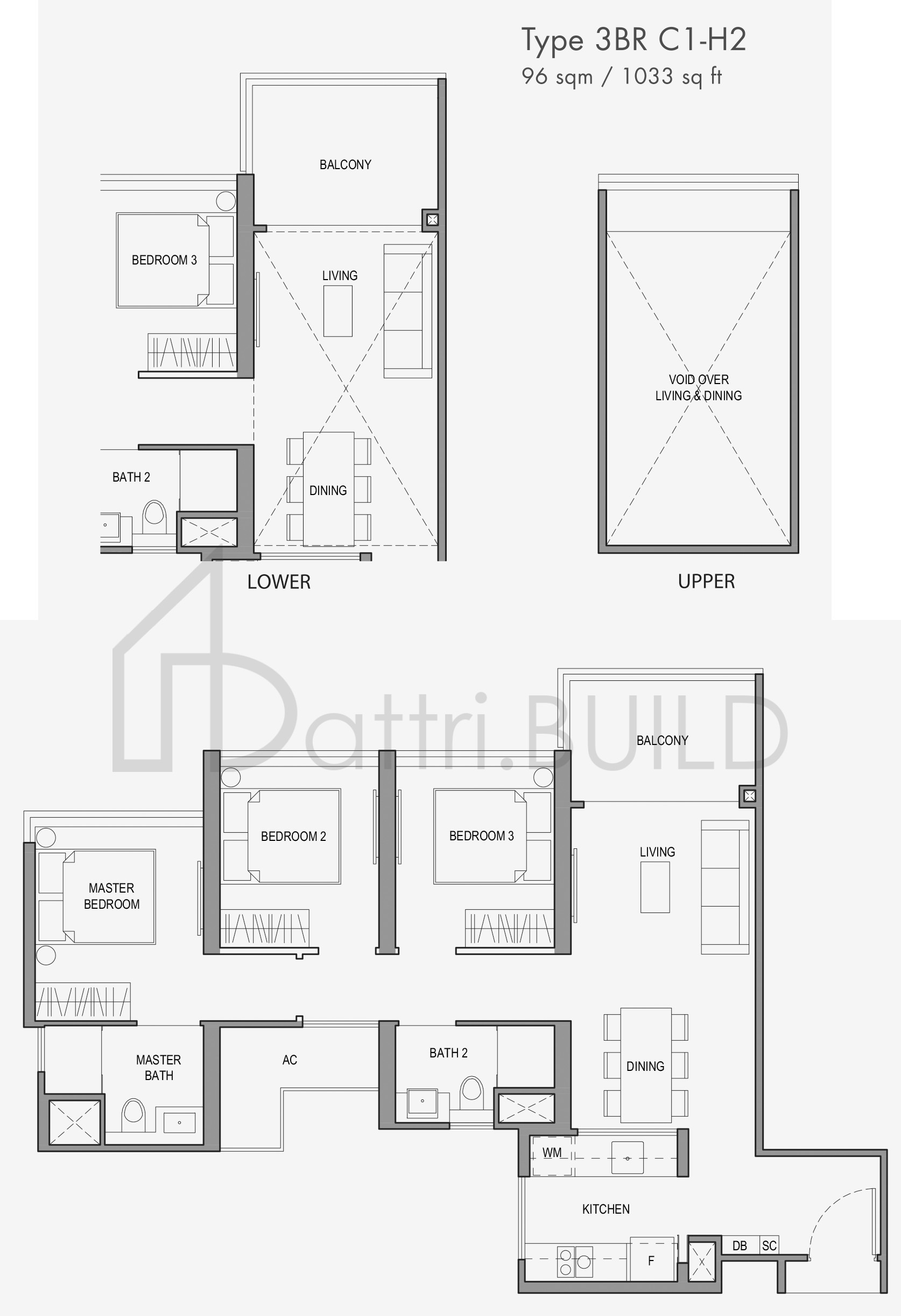 PARC BOTANNIA 3BRC1-H2 floorplan (watermarked)
