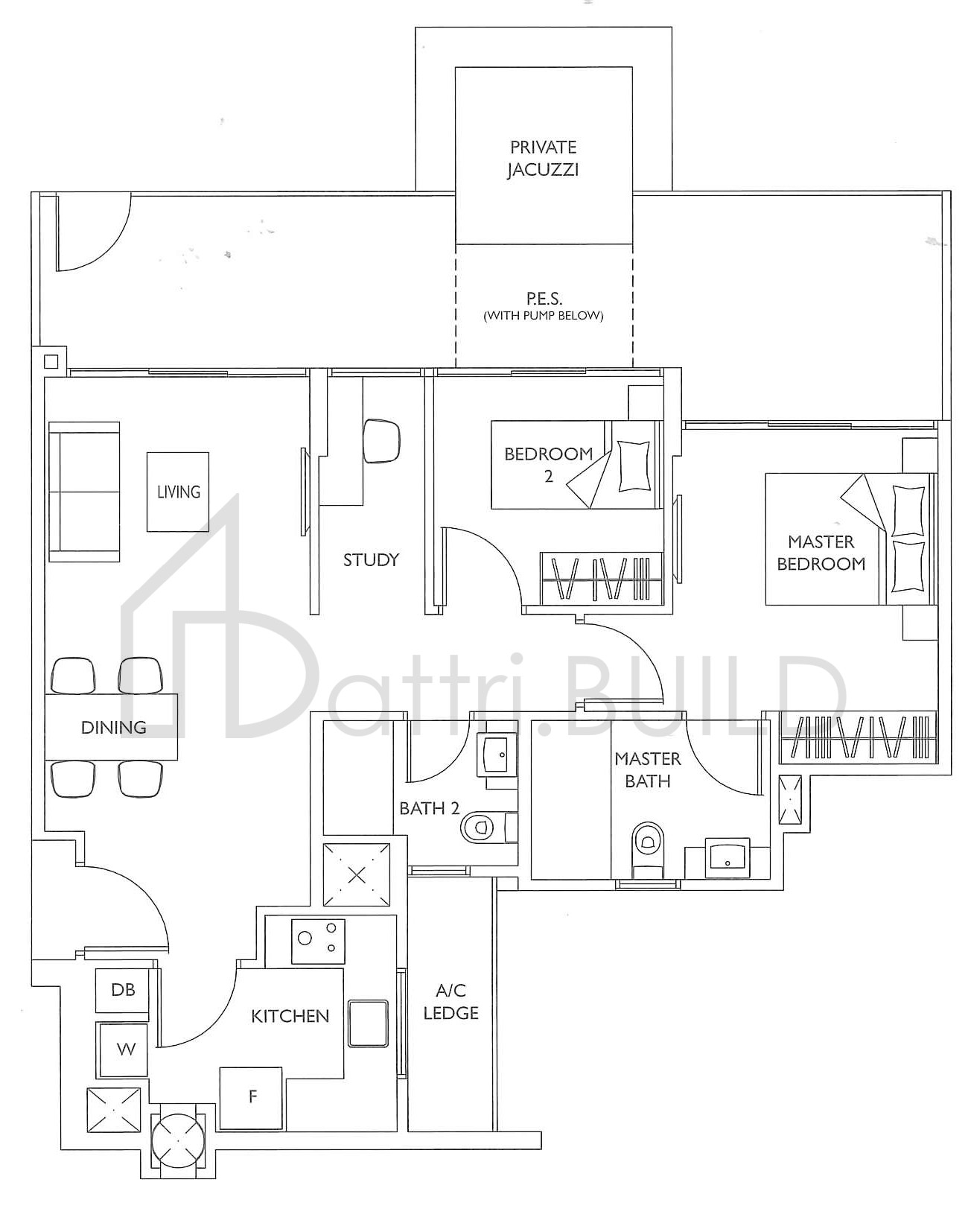 THE LUXURIE BS2P floorplan (watermarked)