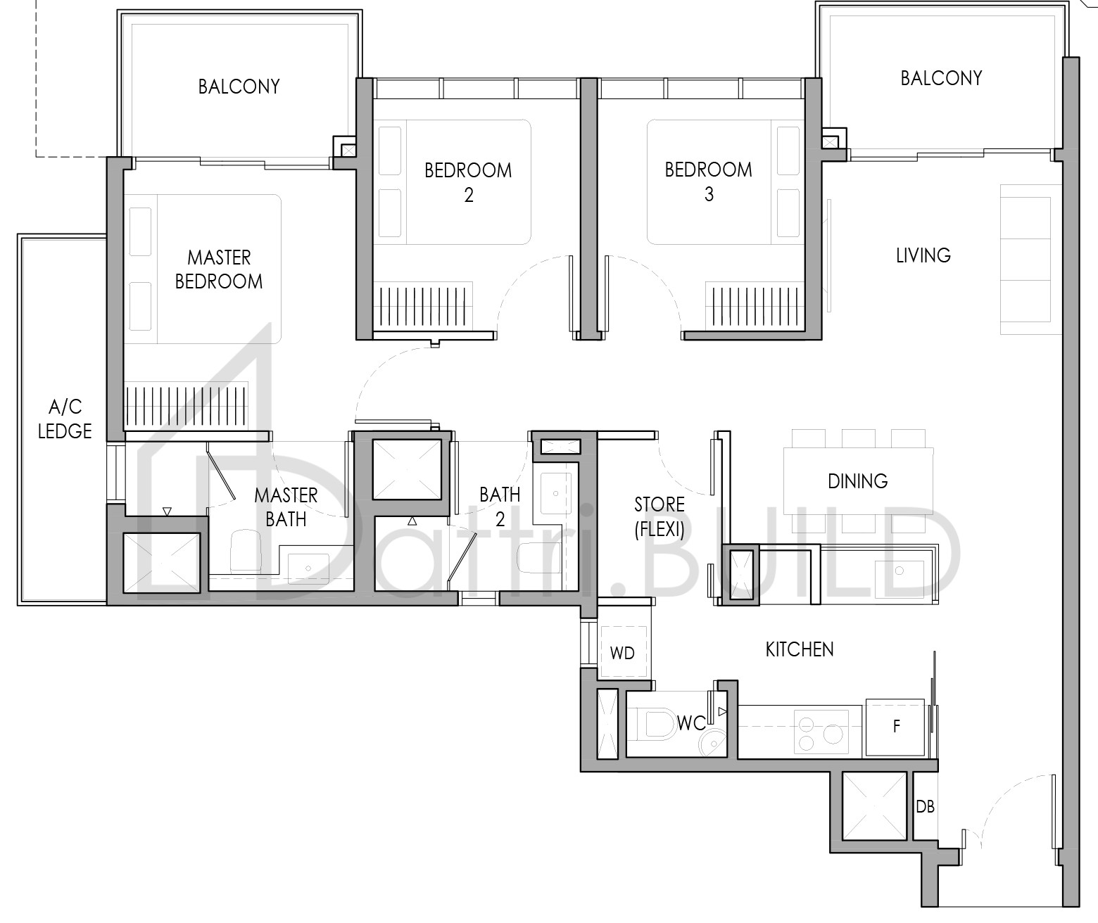 SENGKANG GRAND RESIDENCES C5PF floorplan (watermarked)