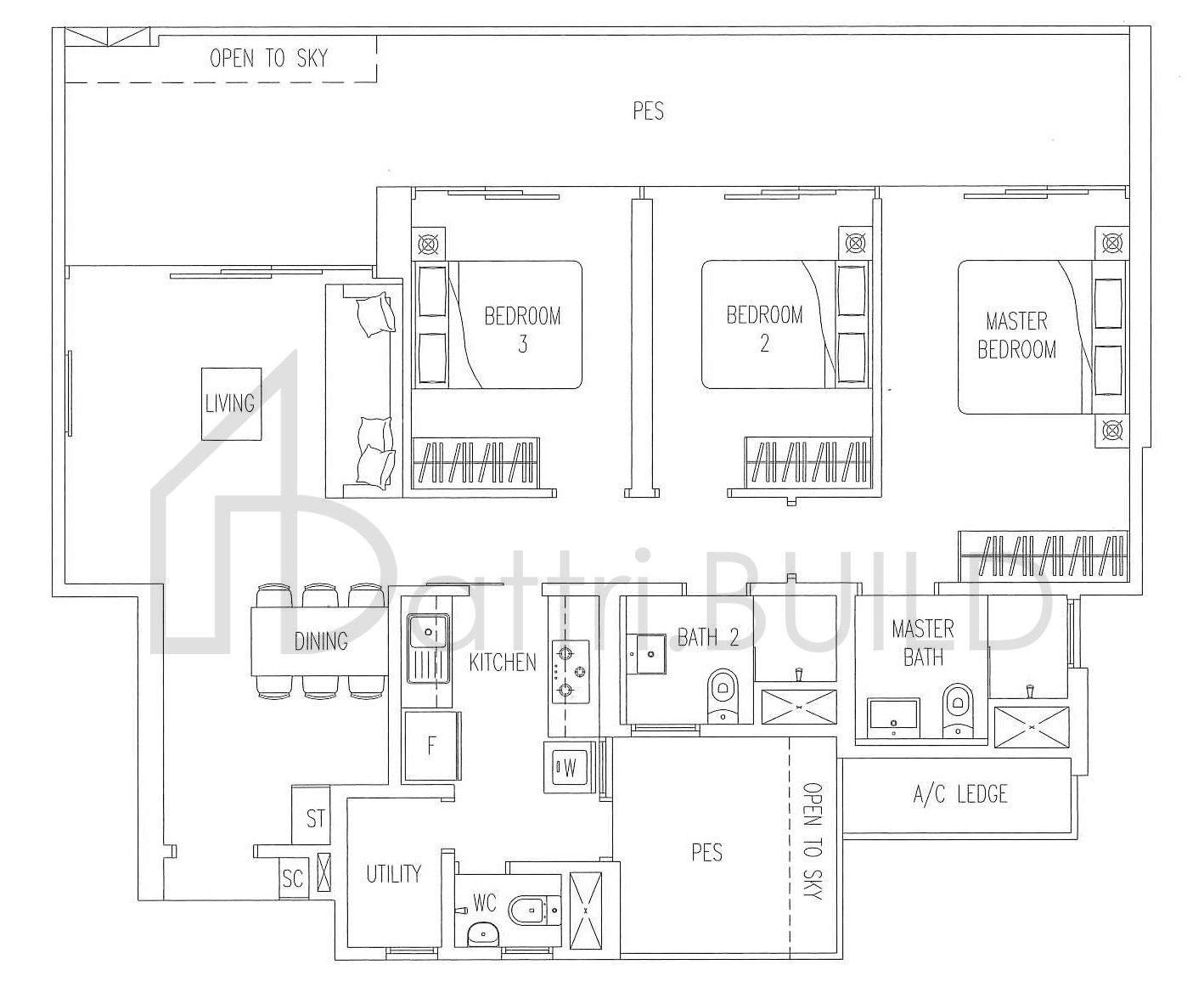 TWIN WATERFALLS B2-P1 floorplan (watermarked)