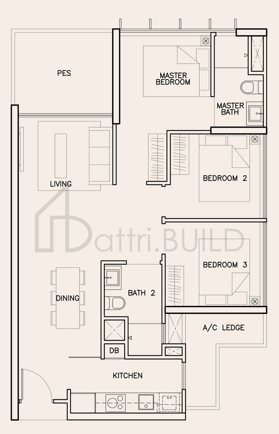 TRE RESIDENCES C2(P) floorplan (watermarked)