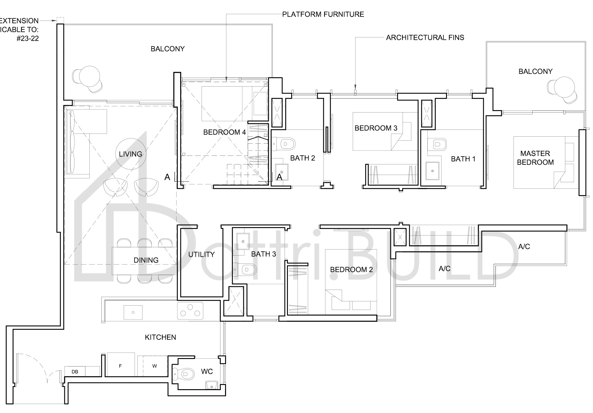 HIGH PARK RESIDENCES 4D1-PH floorplan (watermarked)