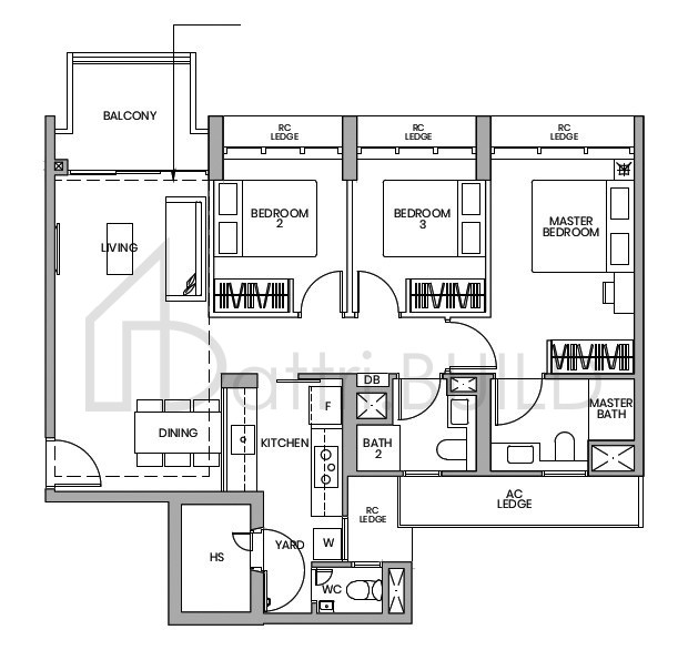 PARC GREENWICH C3B floorplan (watermarked)