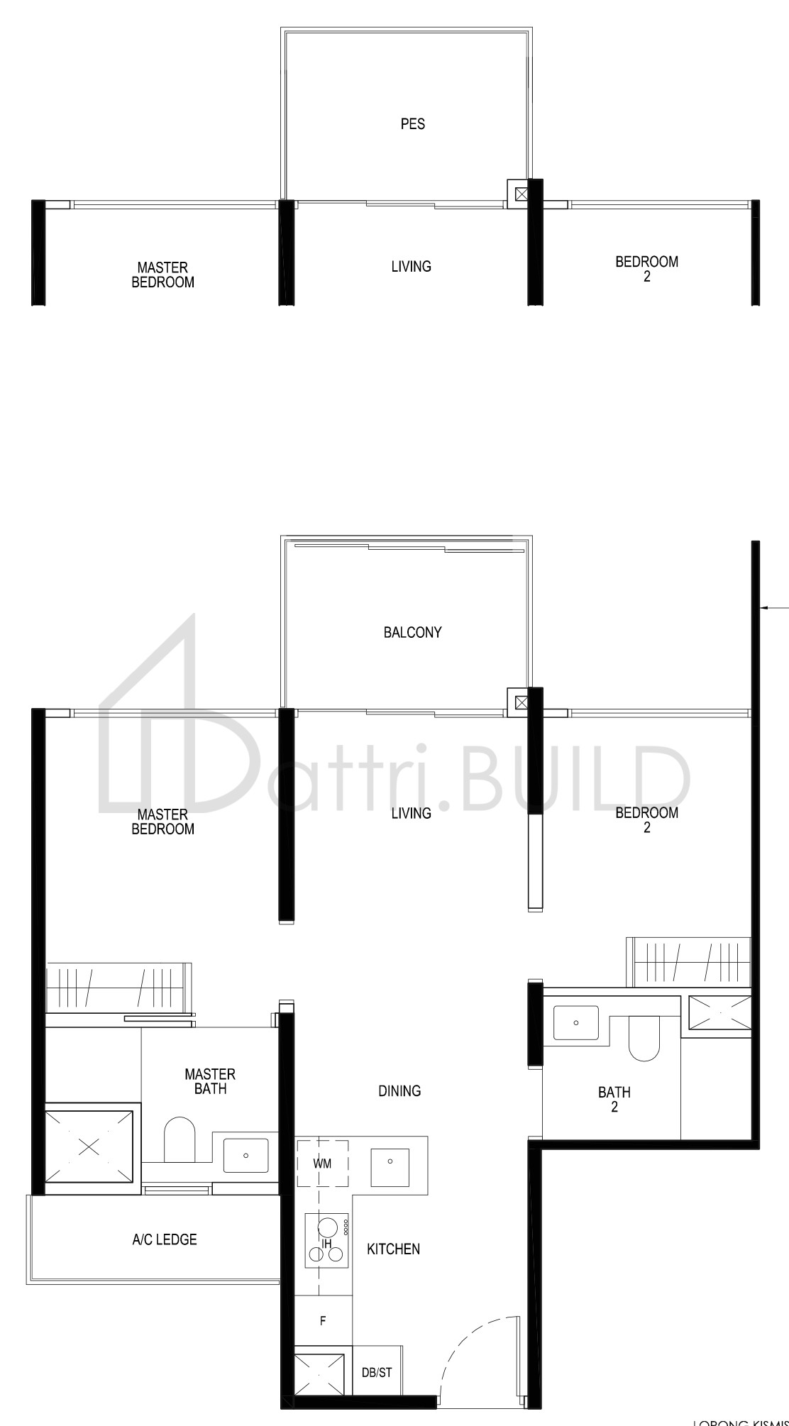 DAINTREE RESIDENCE B2b-P2 floorplan (watermarked)