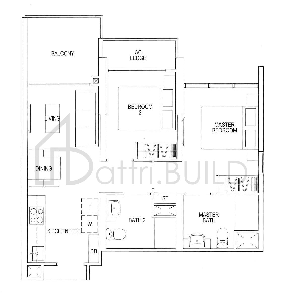 PARC RIVIERA B2 floorplan (watermarked)