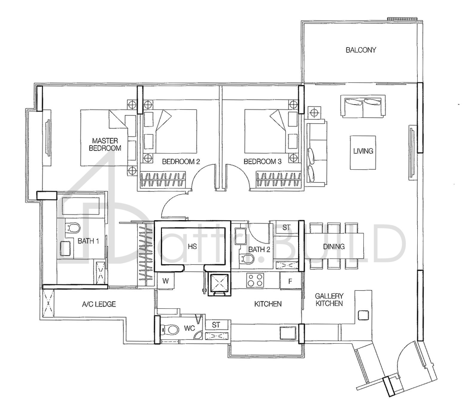 THE VERMONT ON CAIRNHILL B2 floorplan (watermarked)