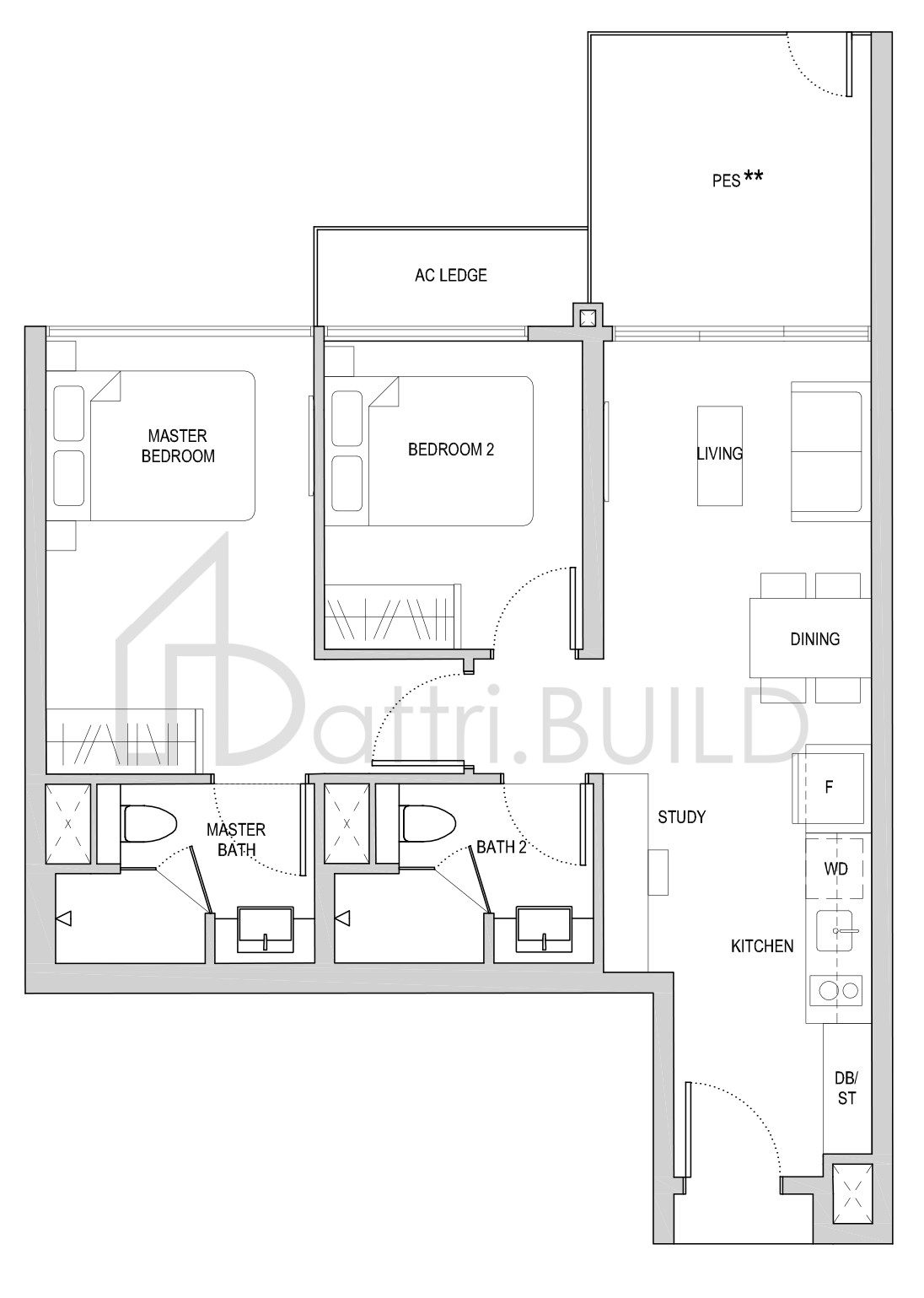 AFFINITY AT SERANGOON BPS2(PES) floorplan (watermarked)