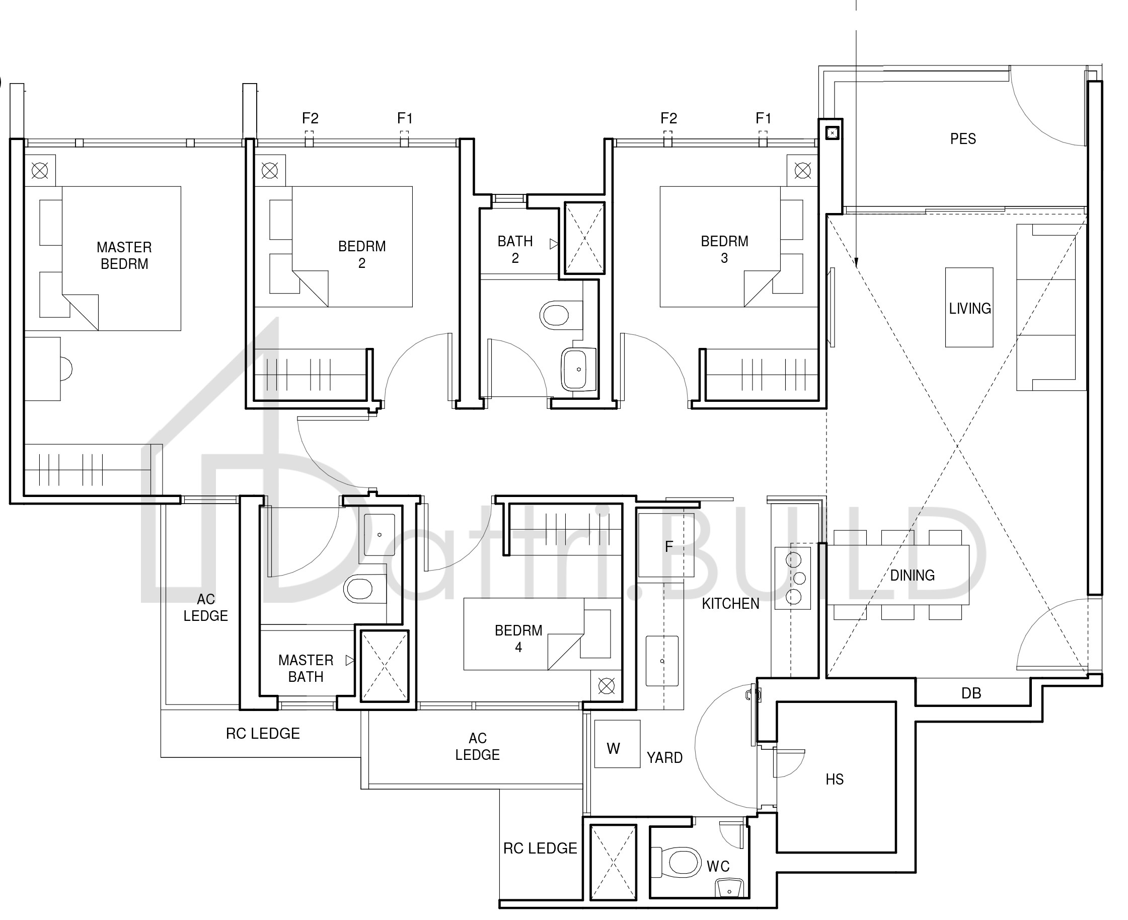 PARC CENTRAL RESIDENCES D2-G floorplan (watermarked)