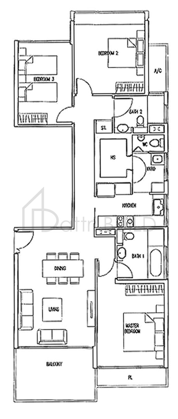 THE WHARF RESIDENCE B5-e floorplan (watermarked)