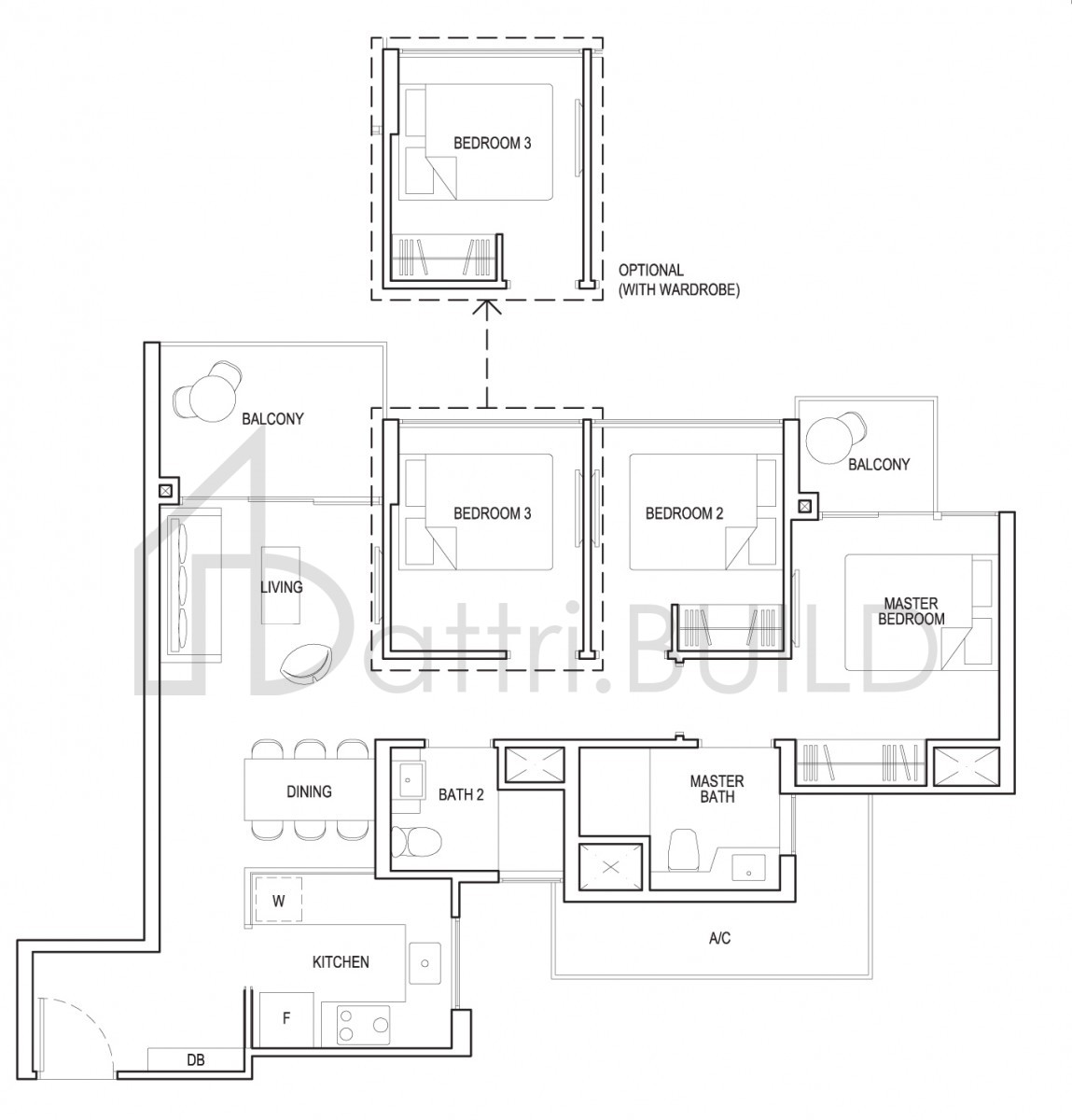 GRANDEUR PARK RESIDENCES 3c1c floorplan (watermarked)