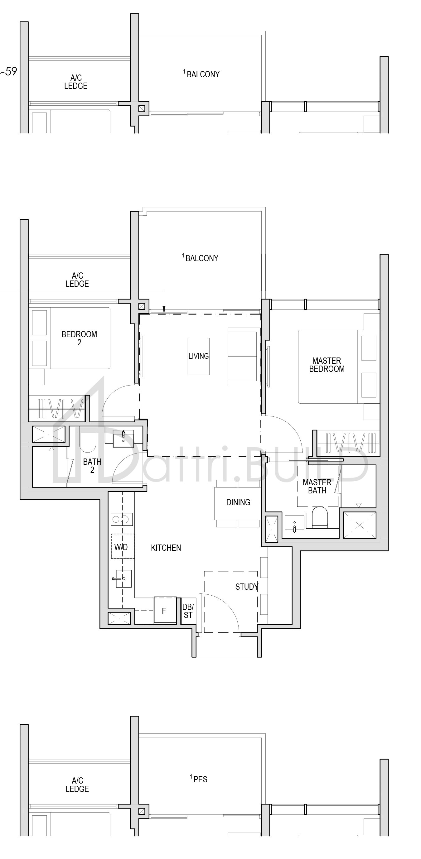 KENT RIDGE HILL RESIDENCES BS1 floorplan (watermarked)