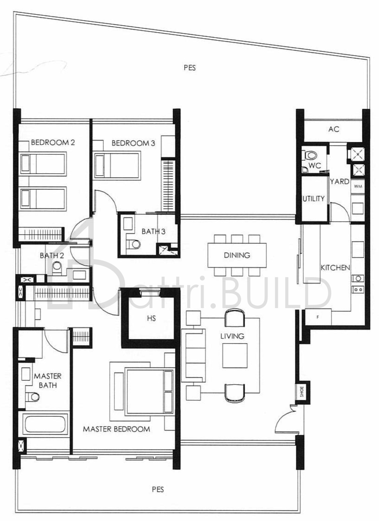THE NASSIM A3 floorplan (watermarked)