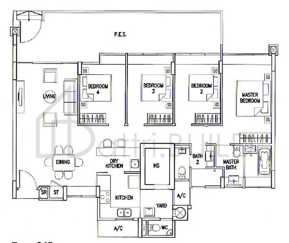 THE CALROSE C4P floorplan (watermarked)