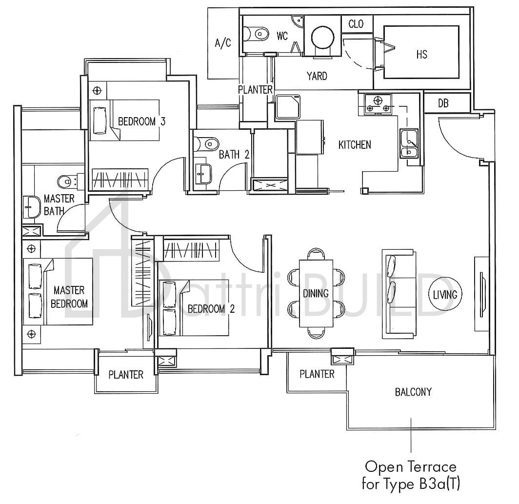THE INFINITI B3a floorplan (watermarked)