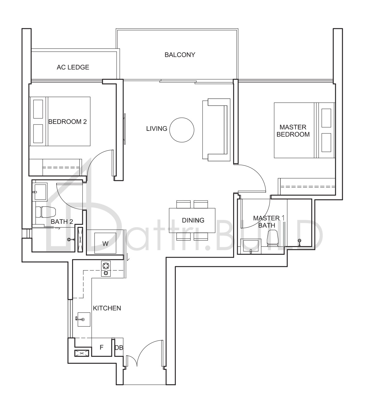 THE VENUE RESIDENCES B1 floorplan (watermarked)