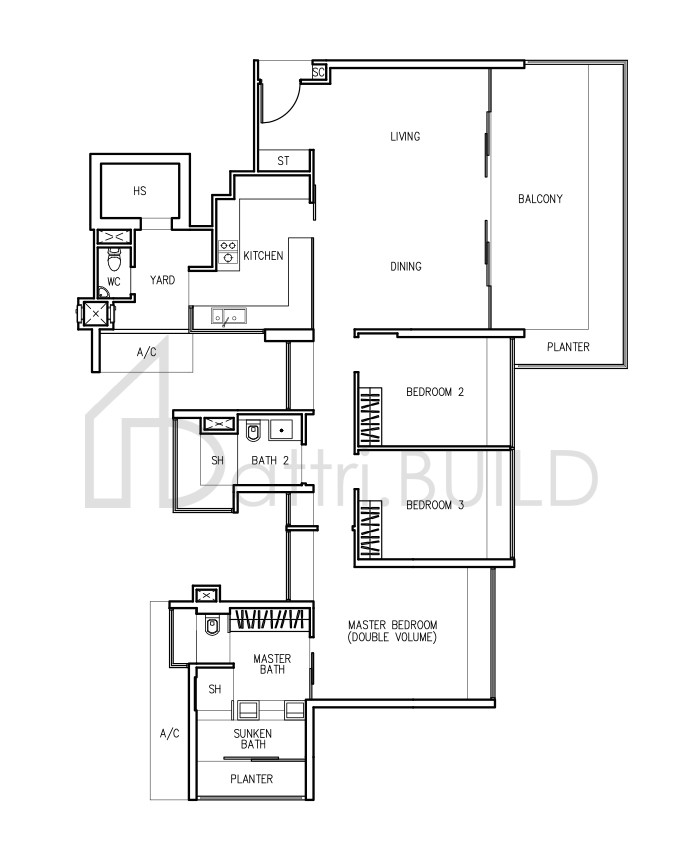 THE TRIZON C1a floorplan (watermarked)