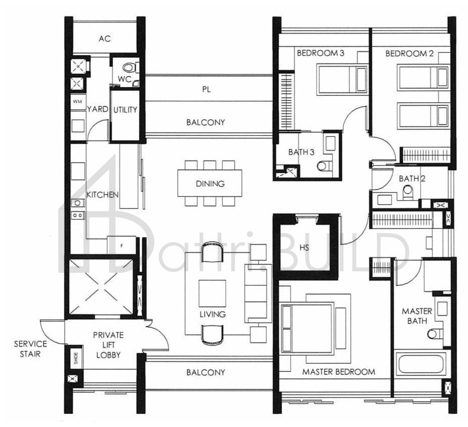 THE NASSIM A1 floorplan (watermarked)