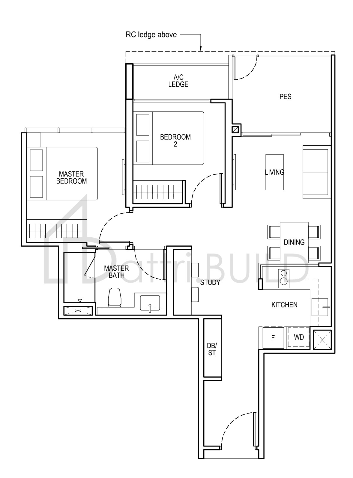 THE TAPESTRY B3S(p) floorplan (watermarked)