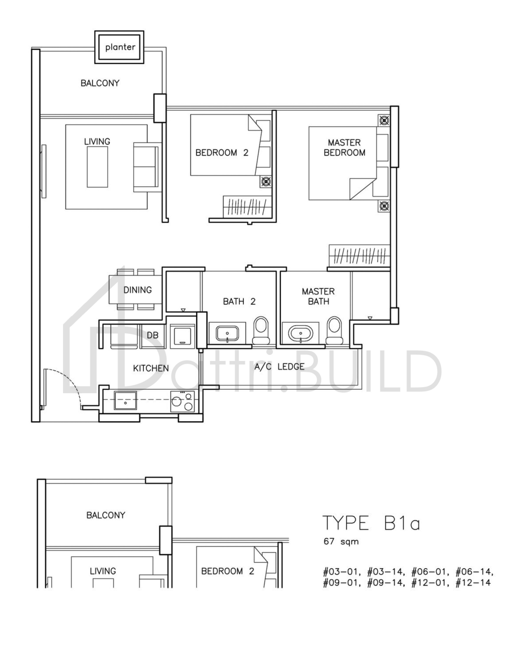 THE SANTORINI B1a floorplan (watermarked)