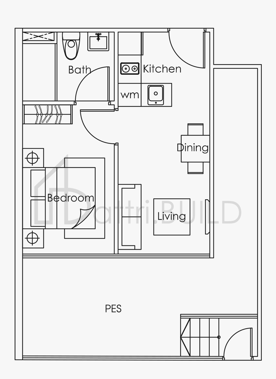 LOFT @ STEVENS B1 floorplan (watermarked)