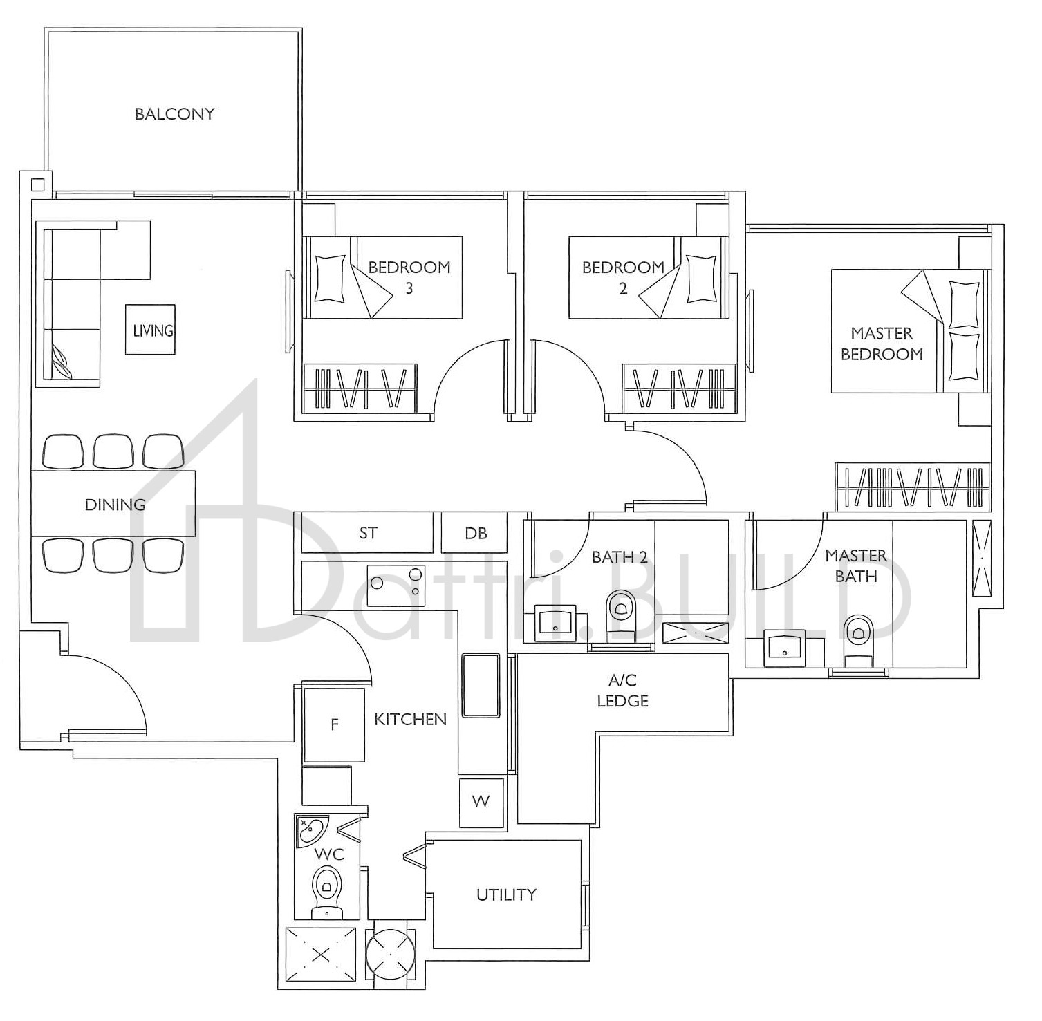 THE LUXURIE C3 floorplan (watermarked)