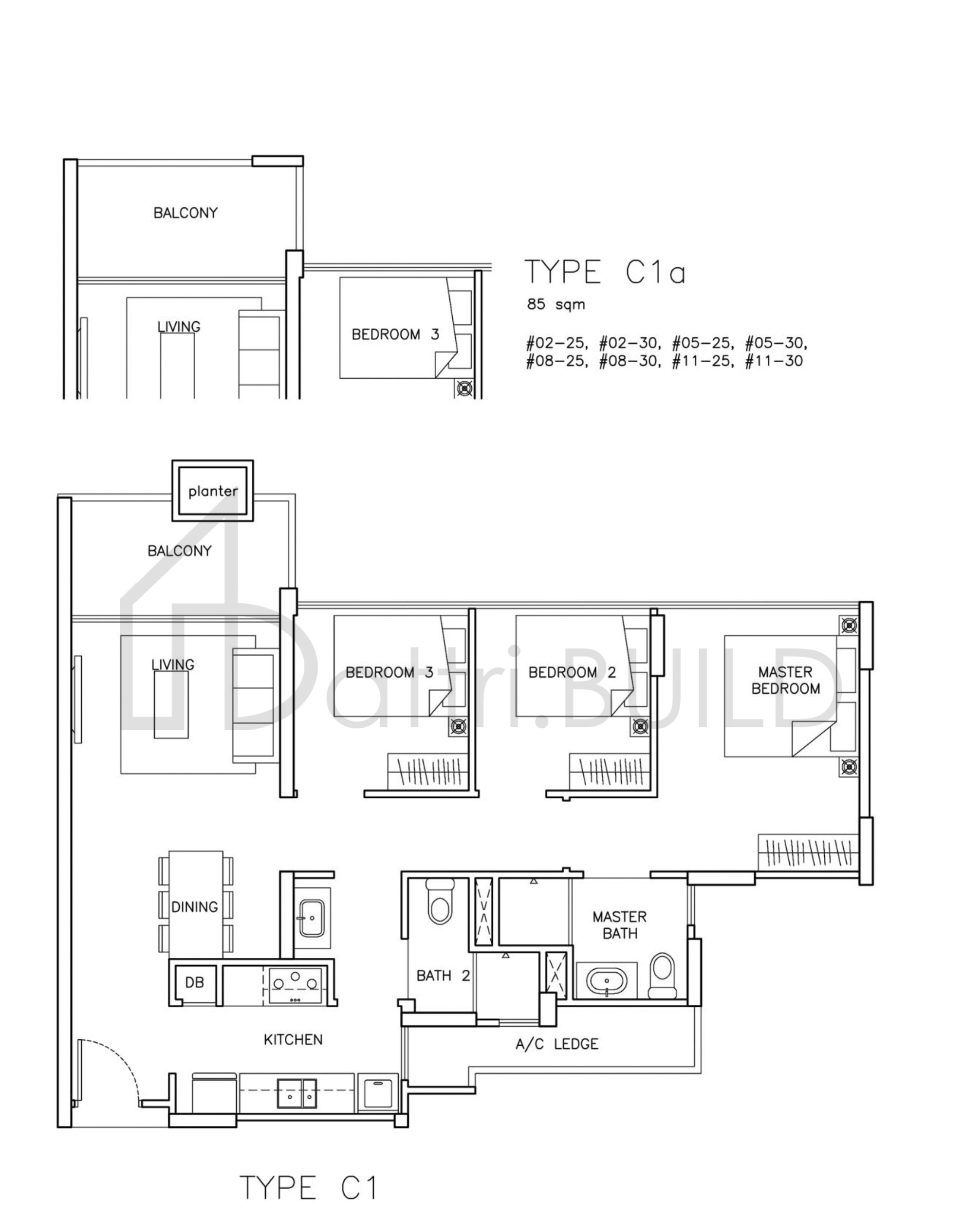 THE SANTORINI C1a floorplan (watermarked)
