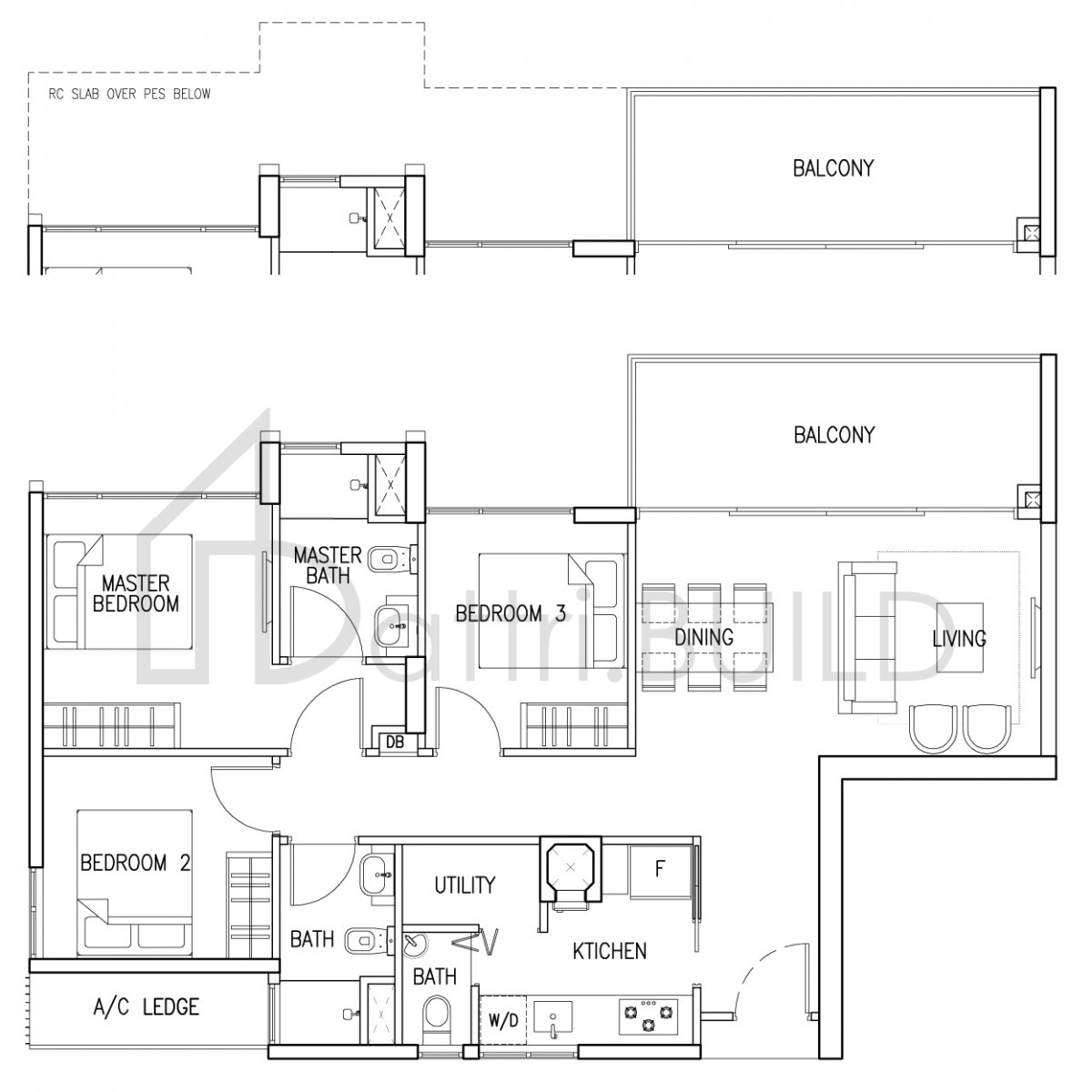 THE SKYWOODS 3S1A floorplan (watermarked)