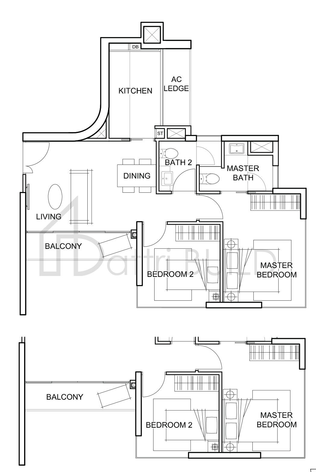 FORESQUE RESIDENCES B4 (VARIATION) floorplan (watermarked)