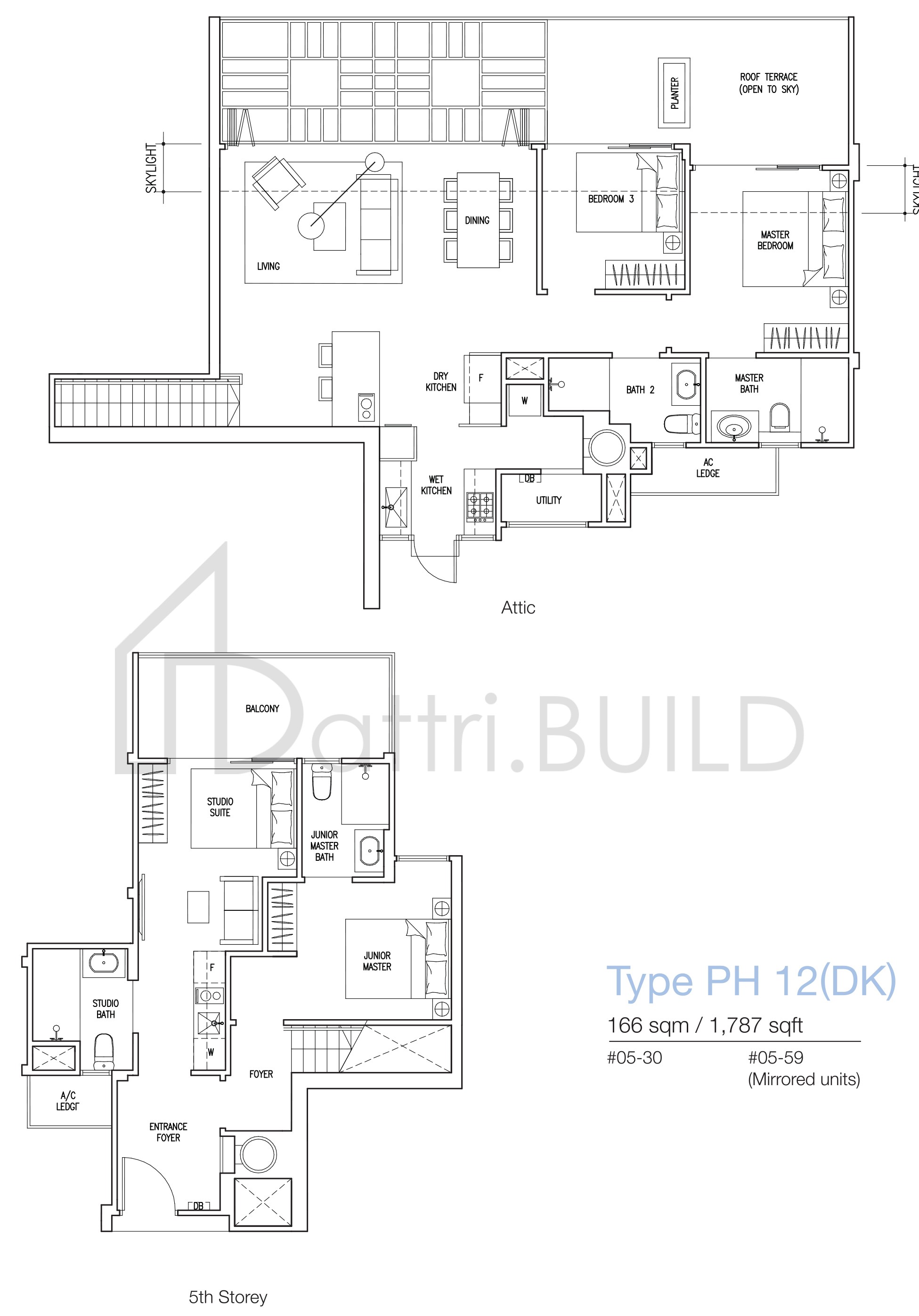 THE NAUTICAL PH12(DK) floorplan (watermarked)