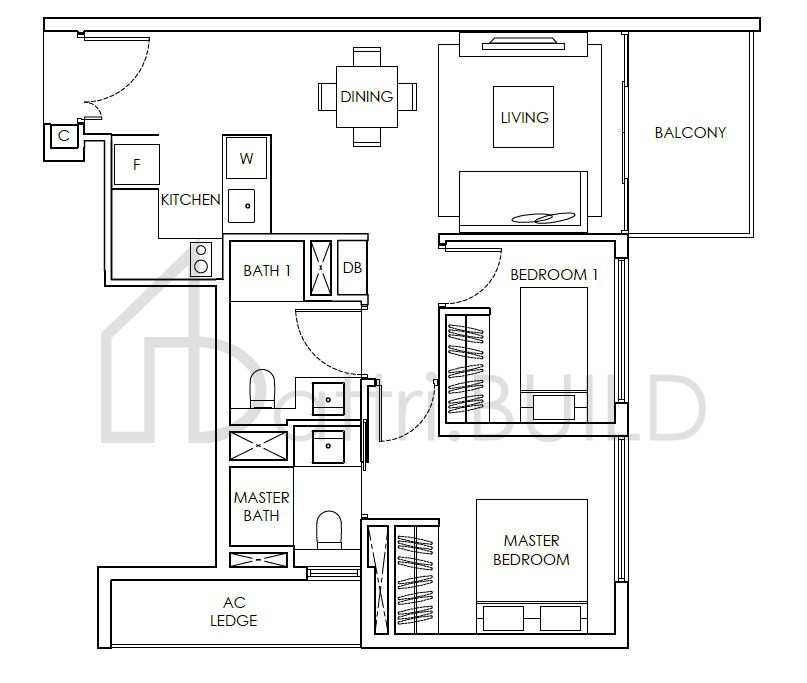 HIGHLINE RESIDENCES B2 floorplan (watermarked)