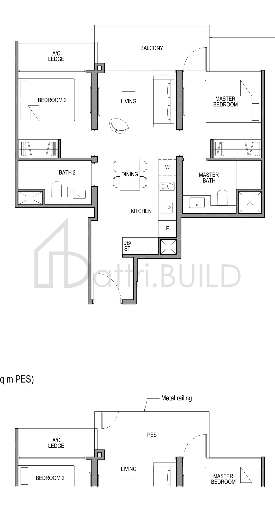 PARK COLONIAL 2D2-G floorplan (watermarked)