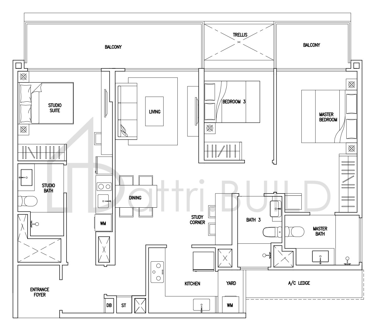 CITYLIFE@TAMPINES E3a floorplan (watermarked)