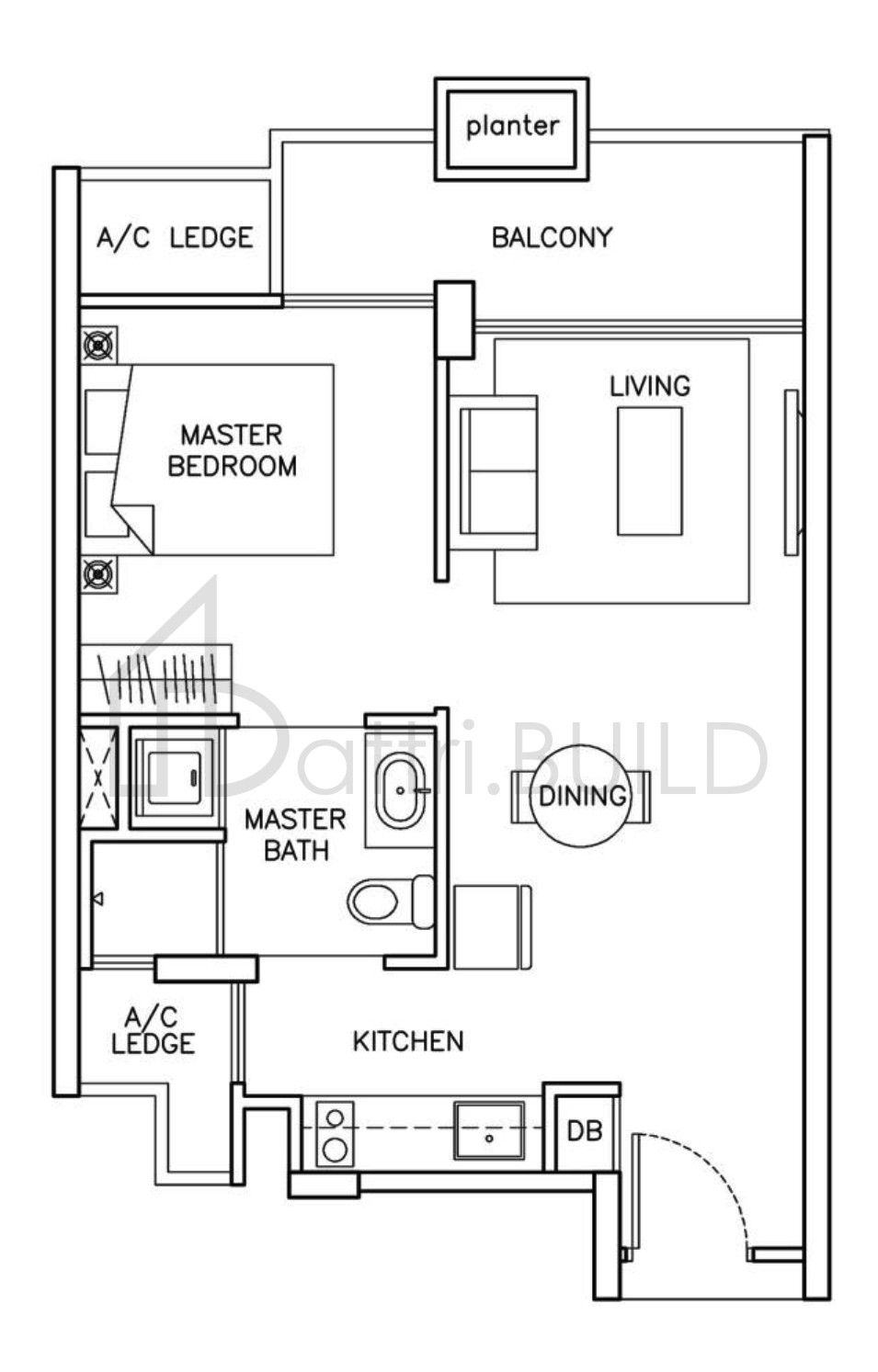 THE SANTORINI A2 floorplan (watermarked)
