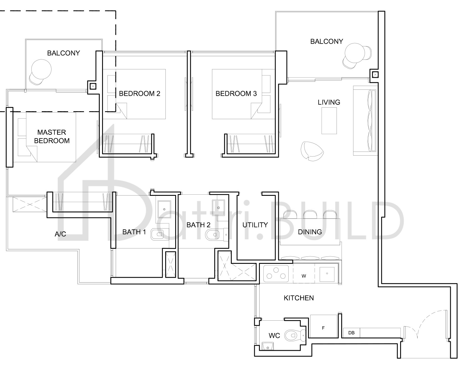 HIGH PARK RESIDENCES 3D3 floorplan (watermarked)