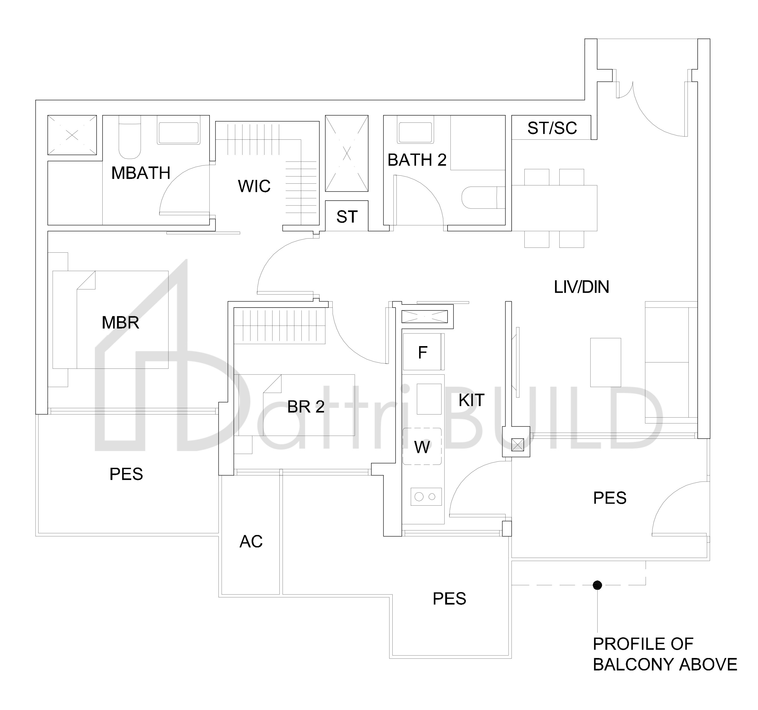 SKY VUE B2a1(P)(2-br Suite) floorplan (watermarked)