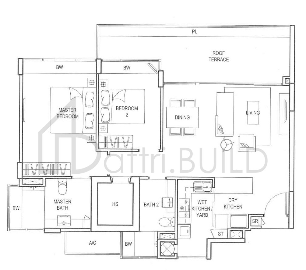 CLEMENTIWOODS CONDOMINIUM B1br floorplan (watermarked)