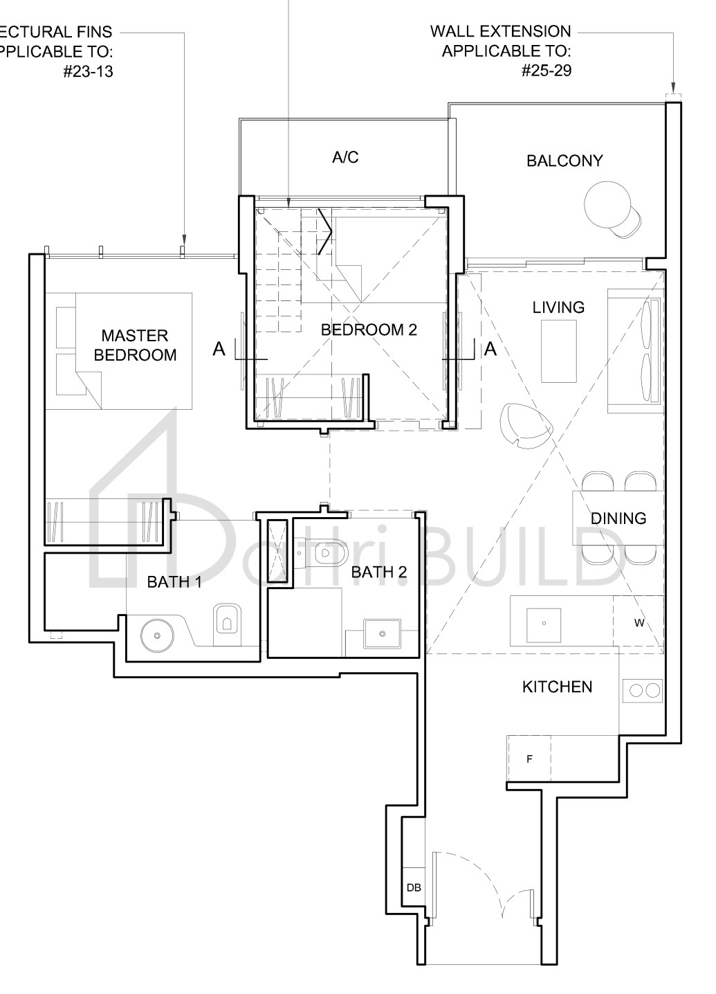 HIGH PARK RESIDENCES 2D2-PH floorplan (watermarked)