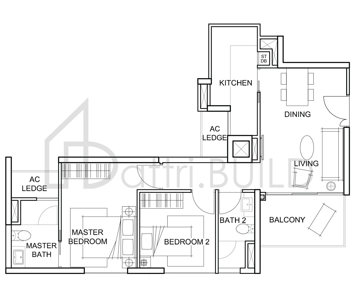 FORESQUE RESIDENCES B1 floorplan (watermarked)