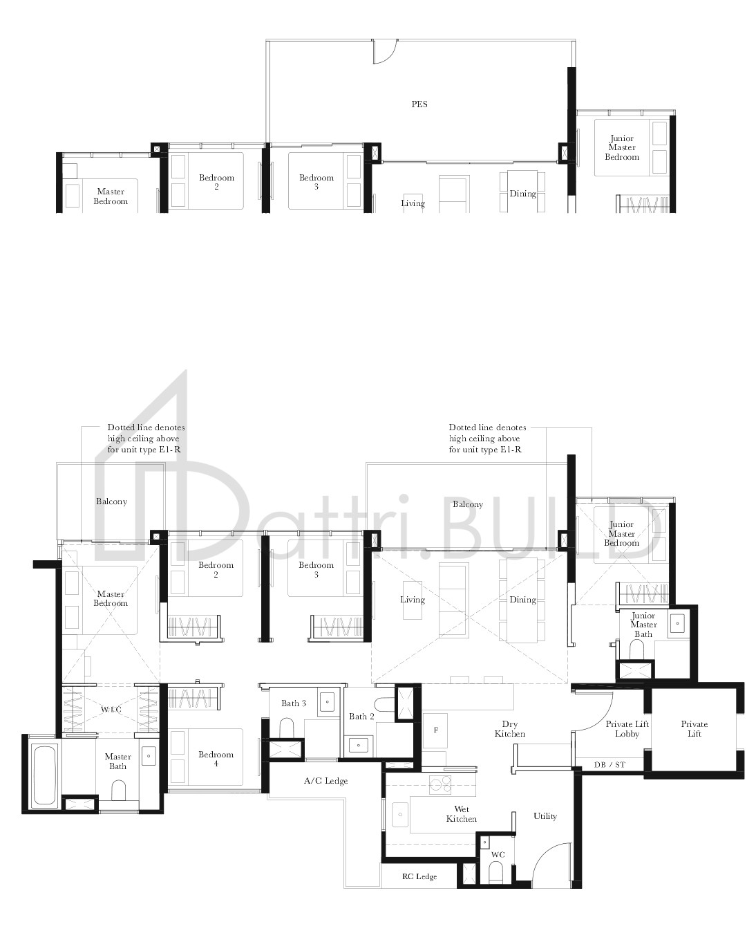 THE GARDEN RESIDENCES E1-P floorplan (watermarked)