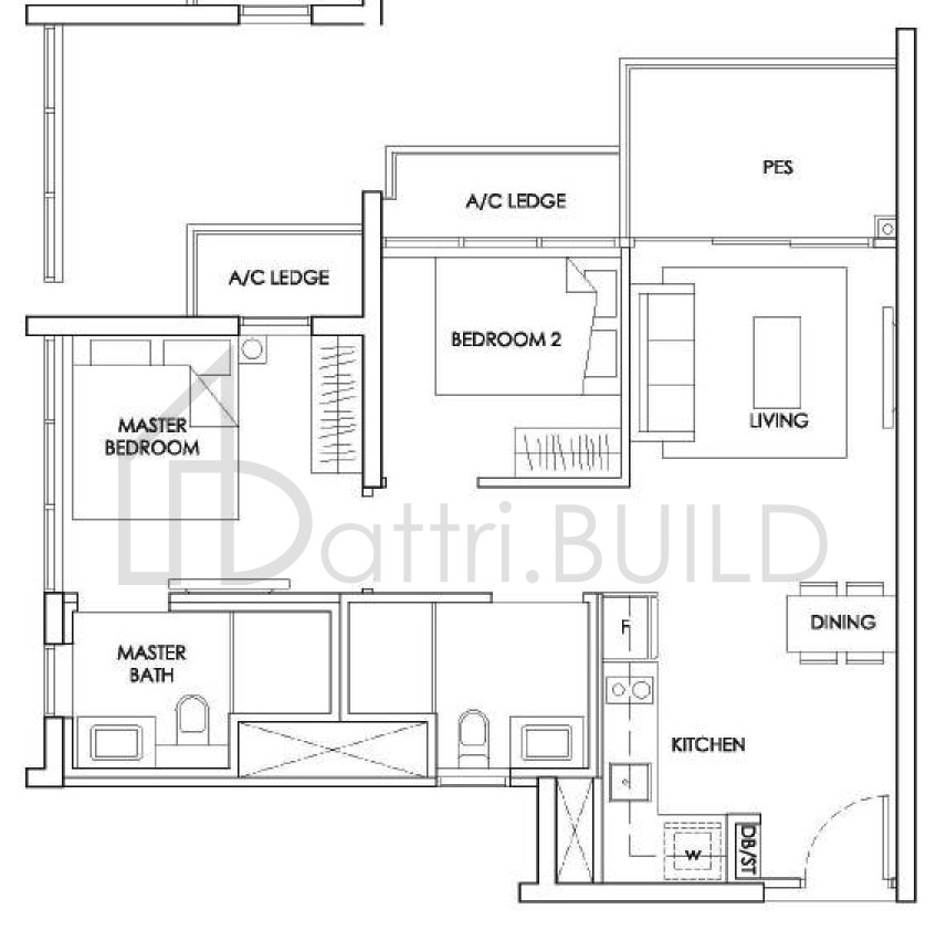 THE ALPS RESIDENCES B2-P floorplan (watermarked)