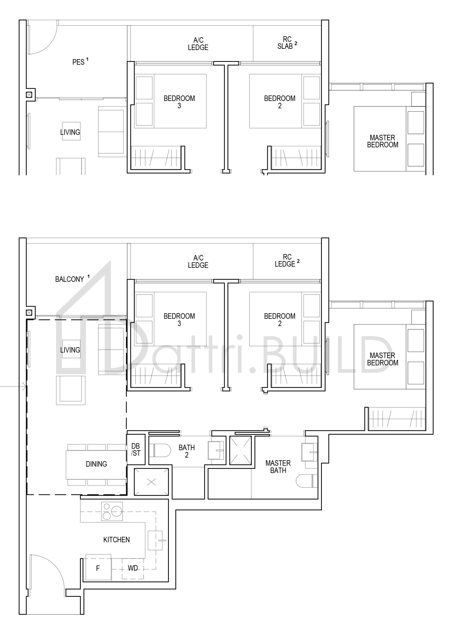 RIVERFRONT RESIDENCES C1a-P floorplan (watermarked)