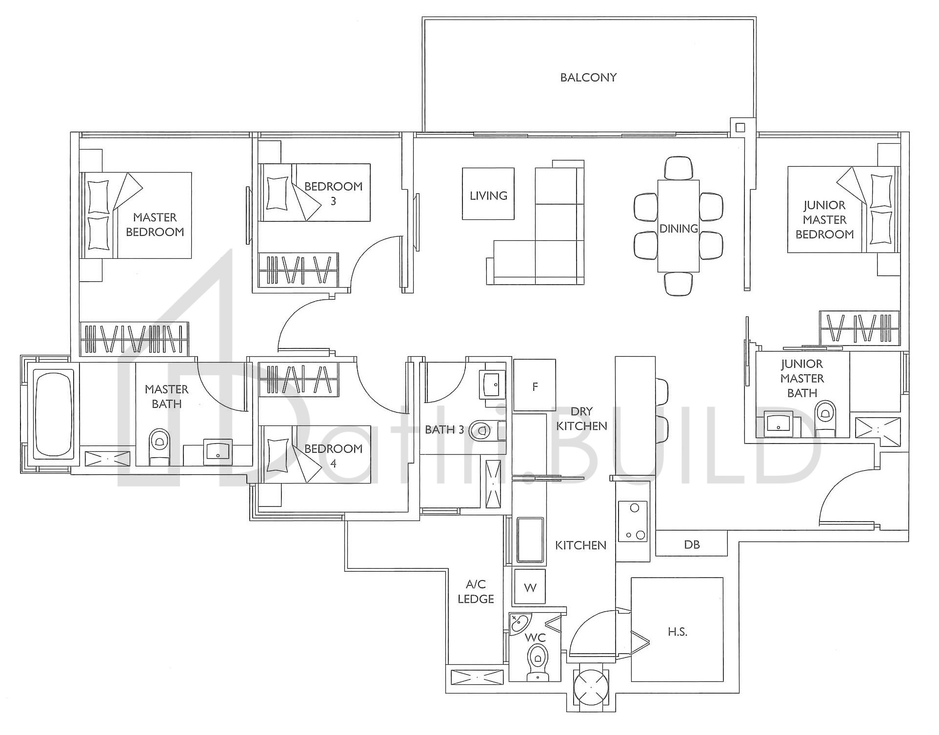 THE LUXURIE D1 floorplan (watermarked)