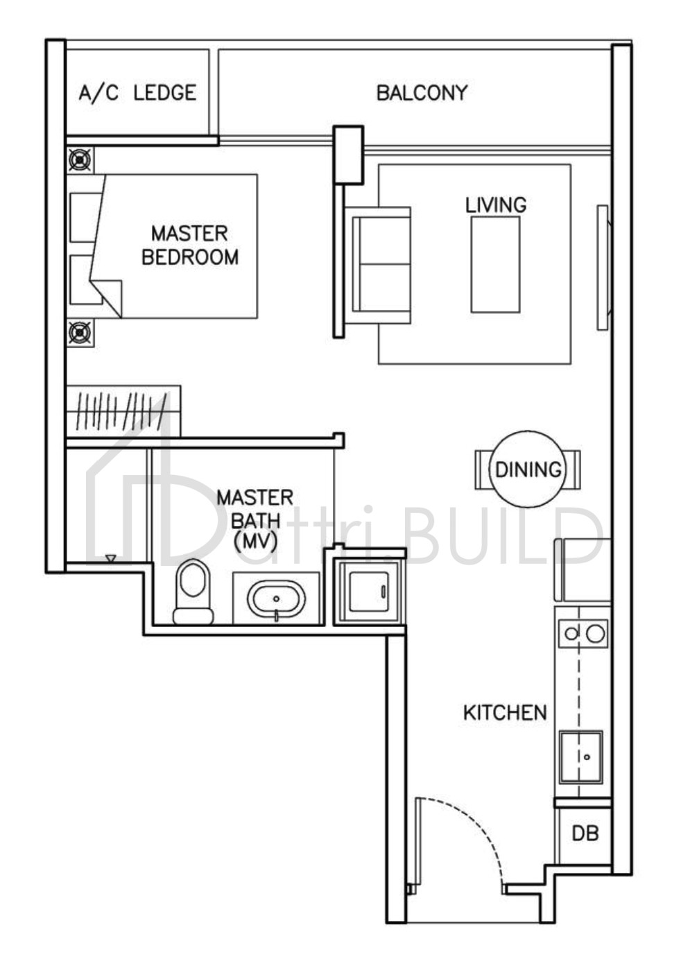 THE SANTORINI A1 floorplan (watermarked)
