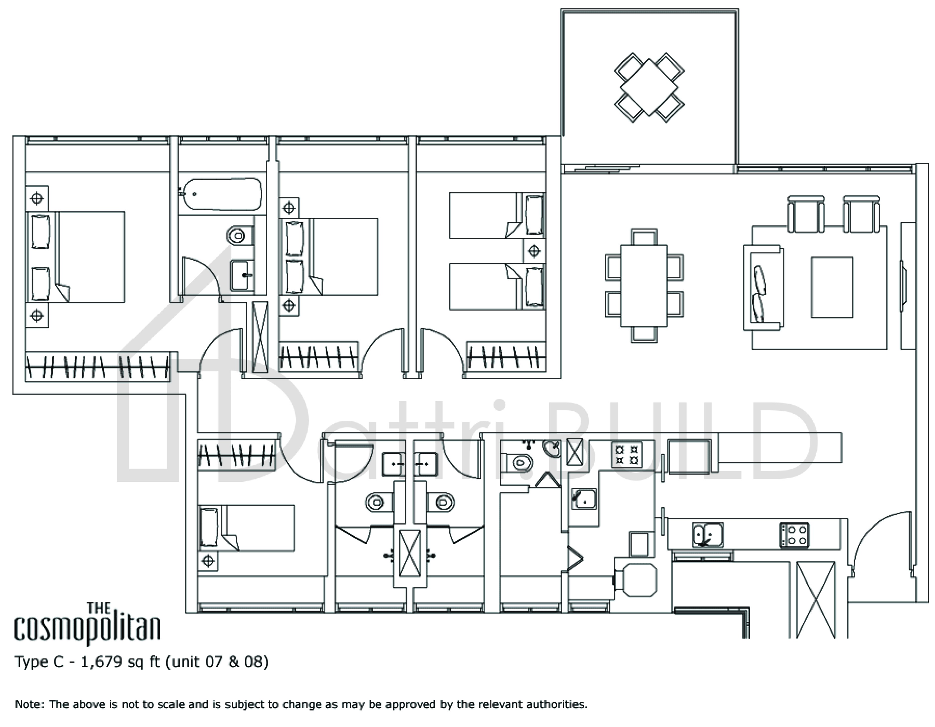 THE COSMOPOLITAN C floorplan (watermarked)