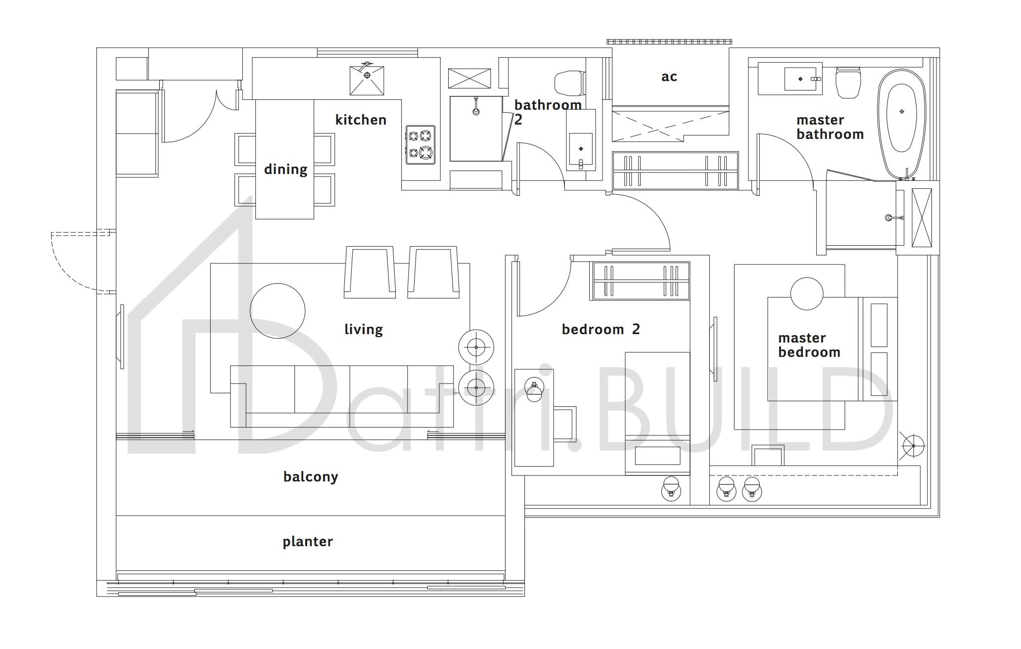 OUE TWIN PEAKS Tower 1, B floorplan (watermarked)